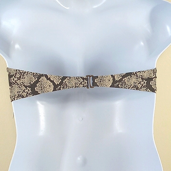 NEW Andie Bikini Medium Swim Vacation The Scala Top Black Creme Strapless - Picture 4 of 5